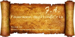 Feuermann Apollinária névjegykártya